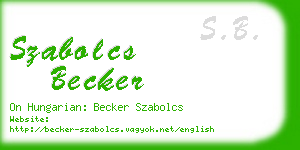 szabolcs becker business card